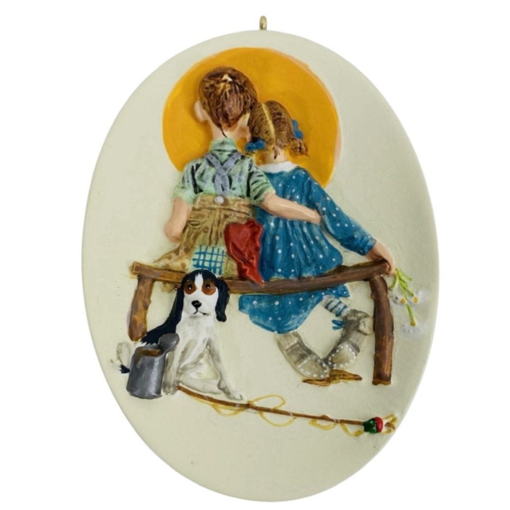 Hallmark 1996 “Little Spooners” Norman Rockwell Art Christmas Ornament